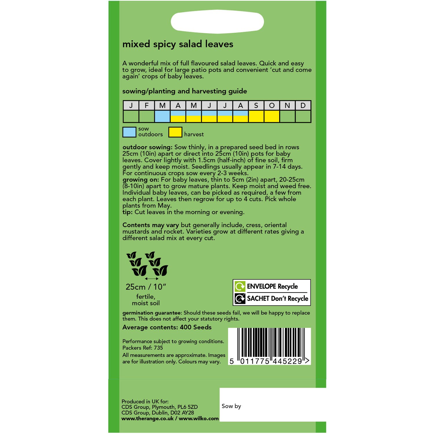 Wilko Mixed Spicy Salad Leaves Seeds Image 2