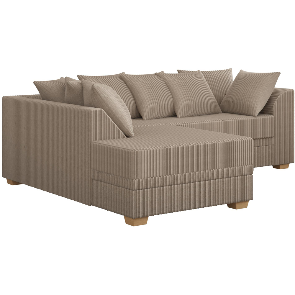 Modo 3 Seater Sable Jumbo Cord Left Hand Scatter Back L-Shape Corner Sofa Image 2