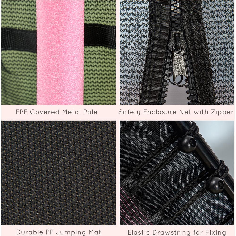 HOMCOM Kids 5.4ft Pink Trampoline with Enclosure Image 7