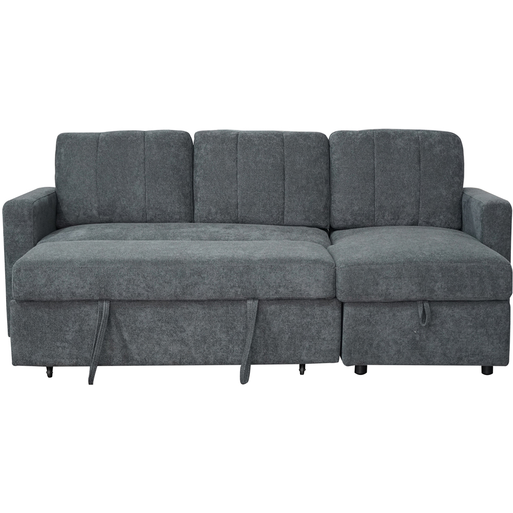 Aspire Nexis 3 Seater Charcoal Right Hand Chaise Corner Sofa Bed Image 3