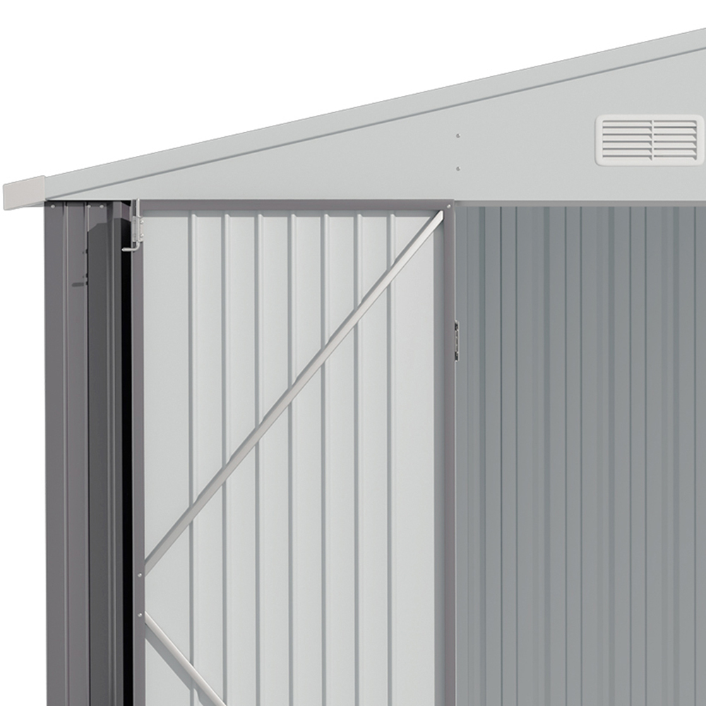 Living and Home 10.4 x 12ft Grey Lockable Metal Storage Shed Image 4