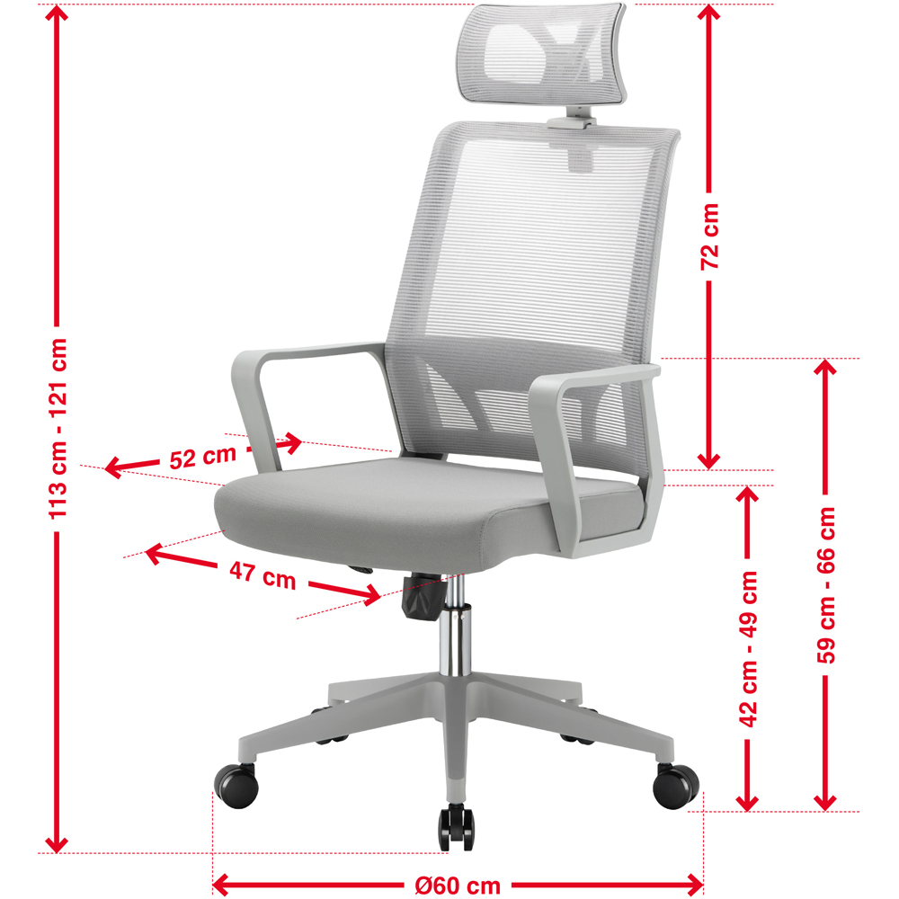 TTAP Cambridge Plus Grey Mesh Swivel Office Chair Image 9