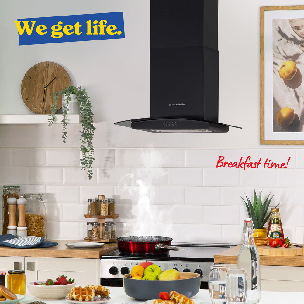 Russell Hobbs RHGCH601B-M/01 Black 60cm Wide Chimney Cooker Hood Image 4