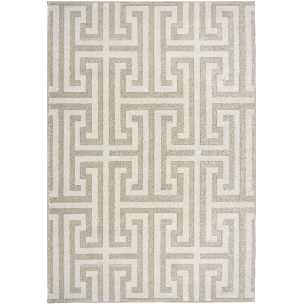 Origins Greek Key Cream Light Beige Rug 120 x 170cm Image 1