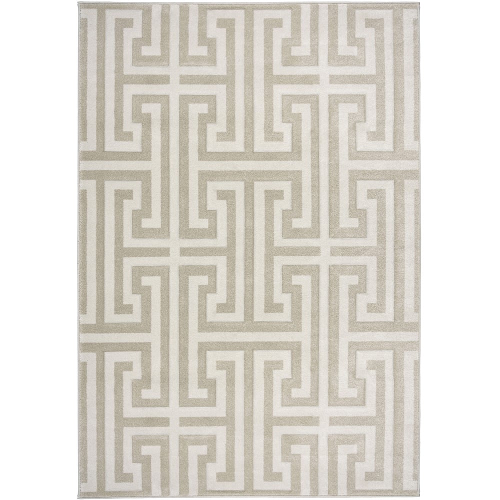 Origins Greek Key Cream Light Beige Rug 160 x 230cm Image 1
