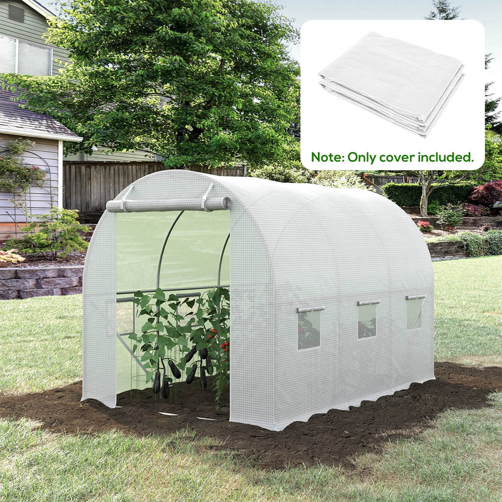 Outsunny White 10 x 6.5ft Replacement Greenhouse Cover Image 2
