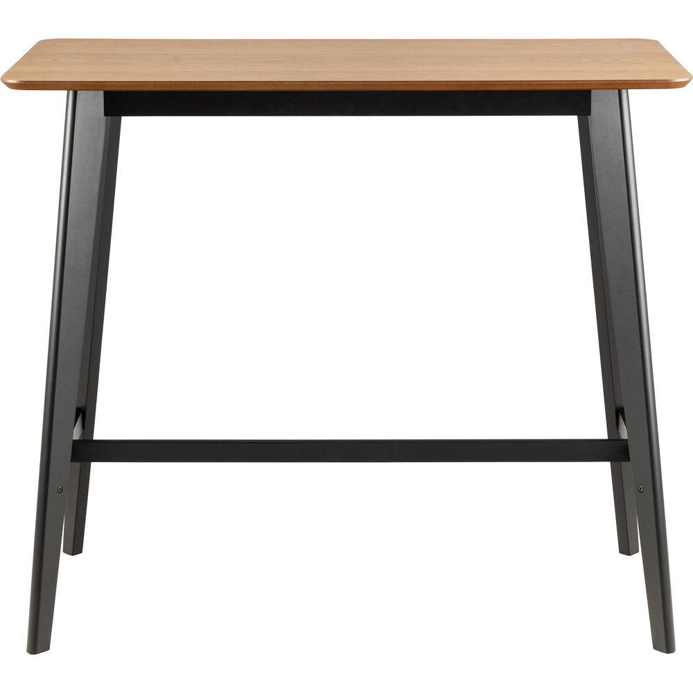 Florence Roxby 4 Seater Bar Dining Table Oak and Black Image 3