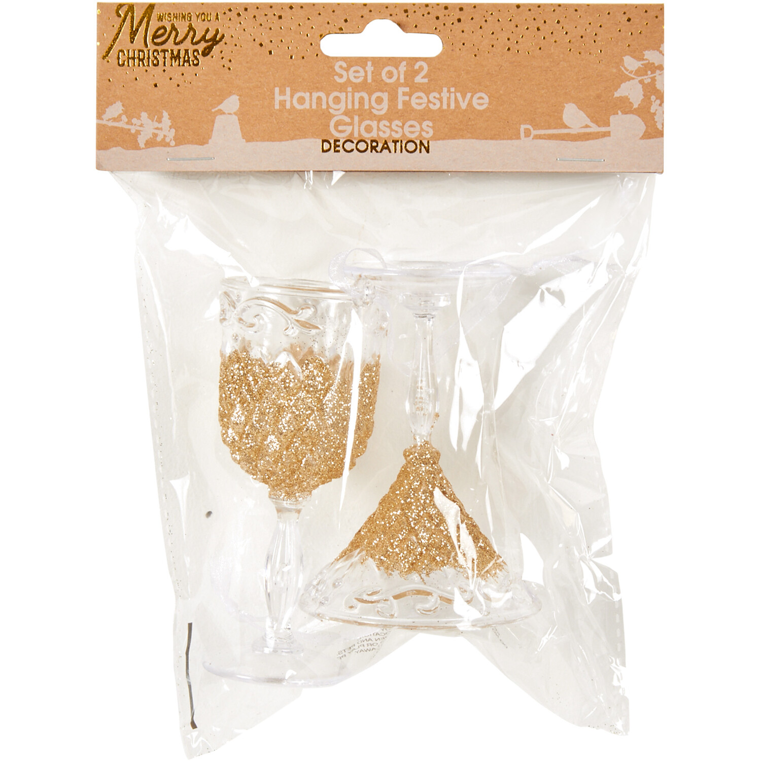 Set of 2 Hanging Festive Glasses Image 1