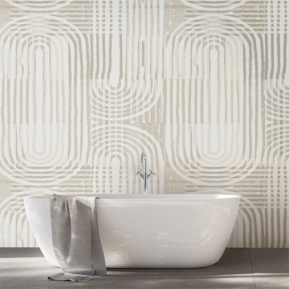 Origin Murals Curved Line Texture Grey Wall Mural Image 1