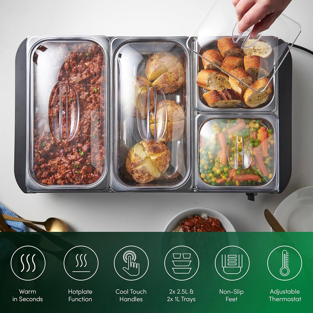 Emperial Electric Food Buffet Warmer 4 Tray Server Image 8