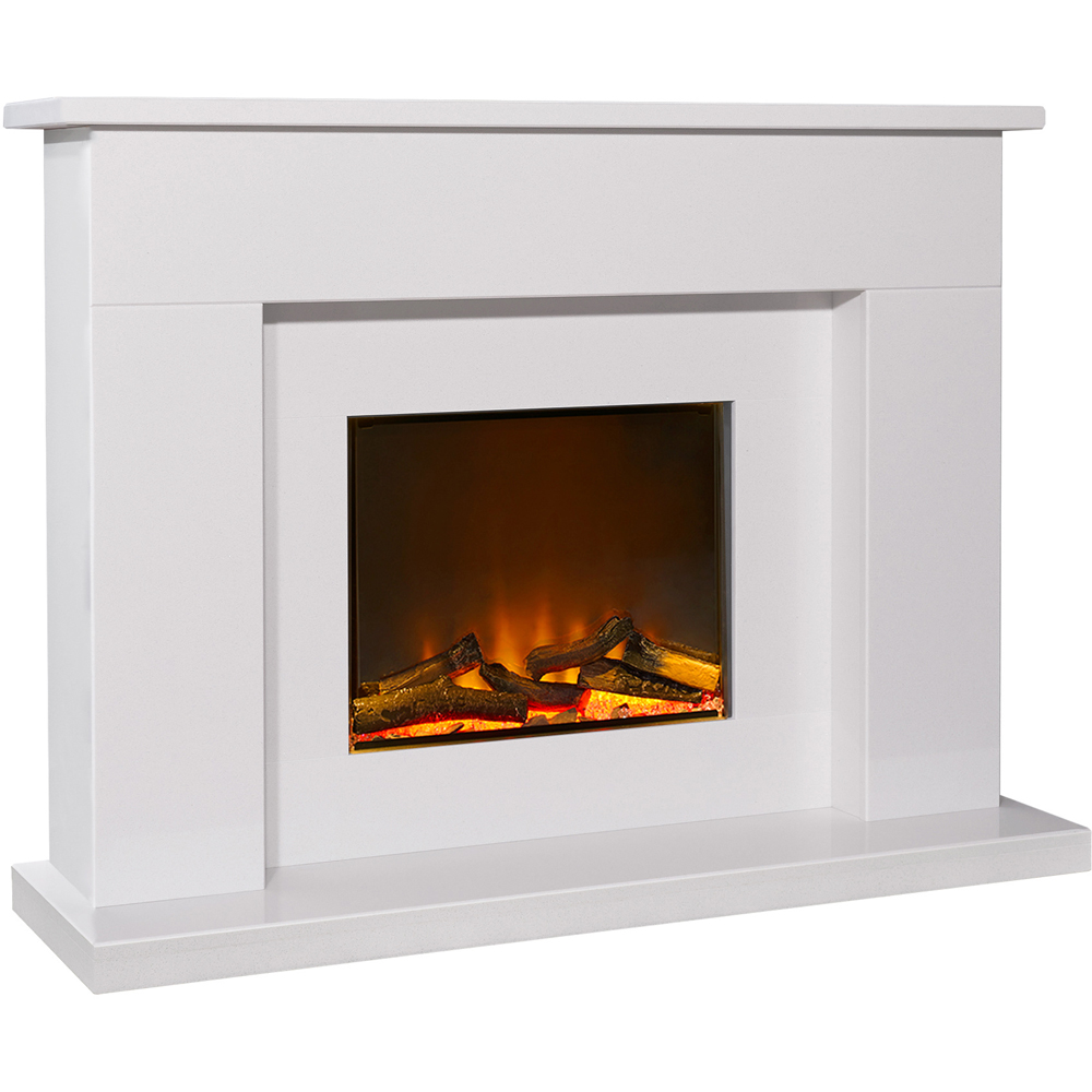 Acantha Minnesota White Marble Electric Fireplace Suite 50 inch Image 1