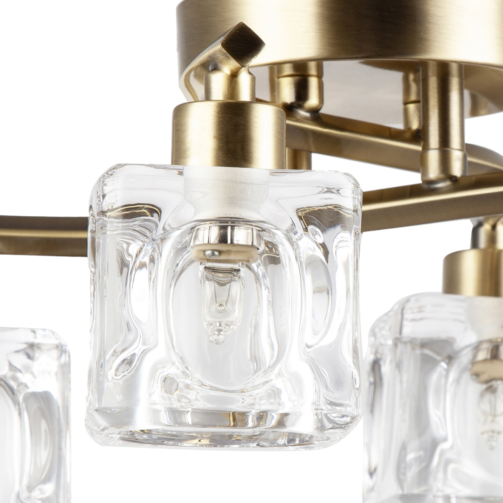 Happy Homewares 4 Bulb Antique Brass Ceiling Light Image 6