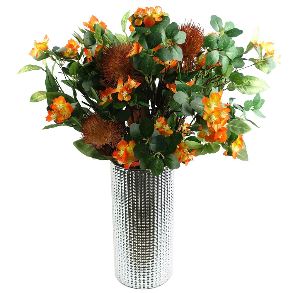 Leaf Globe Thistle Yellow Ball Artificial Flower Stem 70cm 6 Pack Image 2