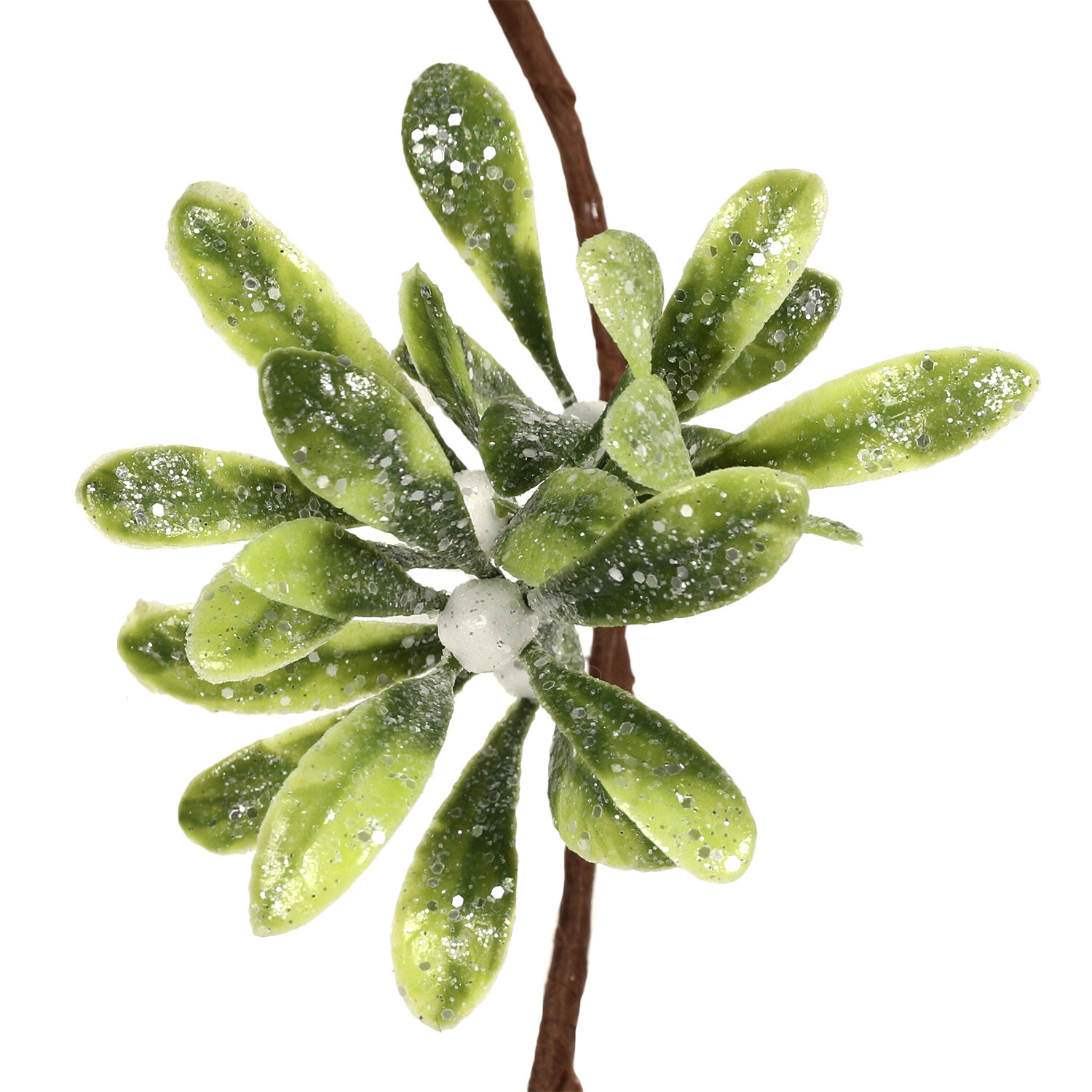 Green Glitter Garland with Berries Image 3