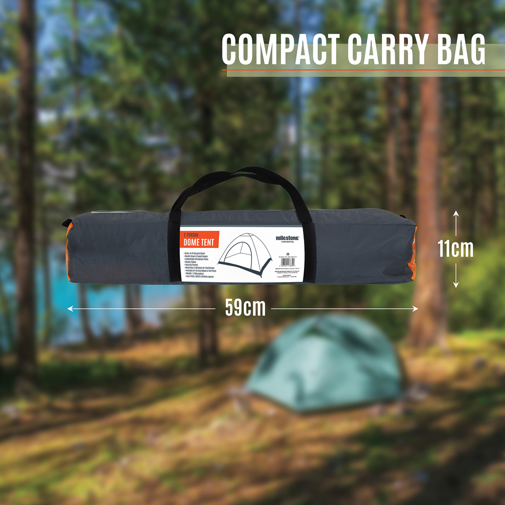 Milestone Camping 4 Person Dome Tent Charcoal Image 8