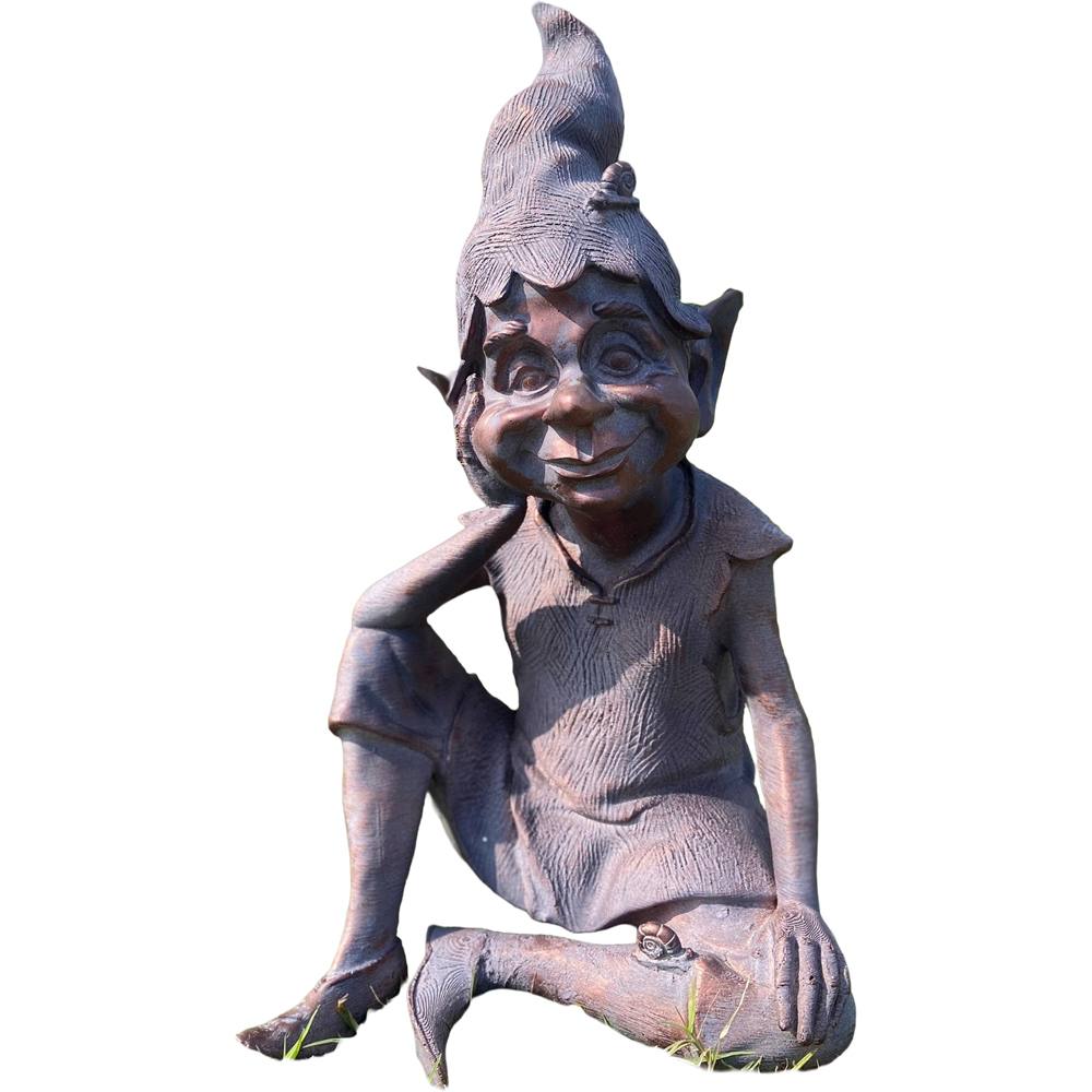 Inspirational Gifting Pixie Sitting Polystone Resin Garden Ornament Image 3