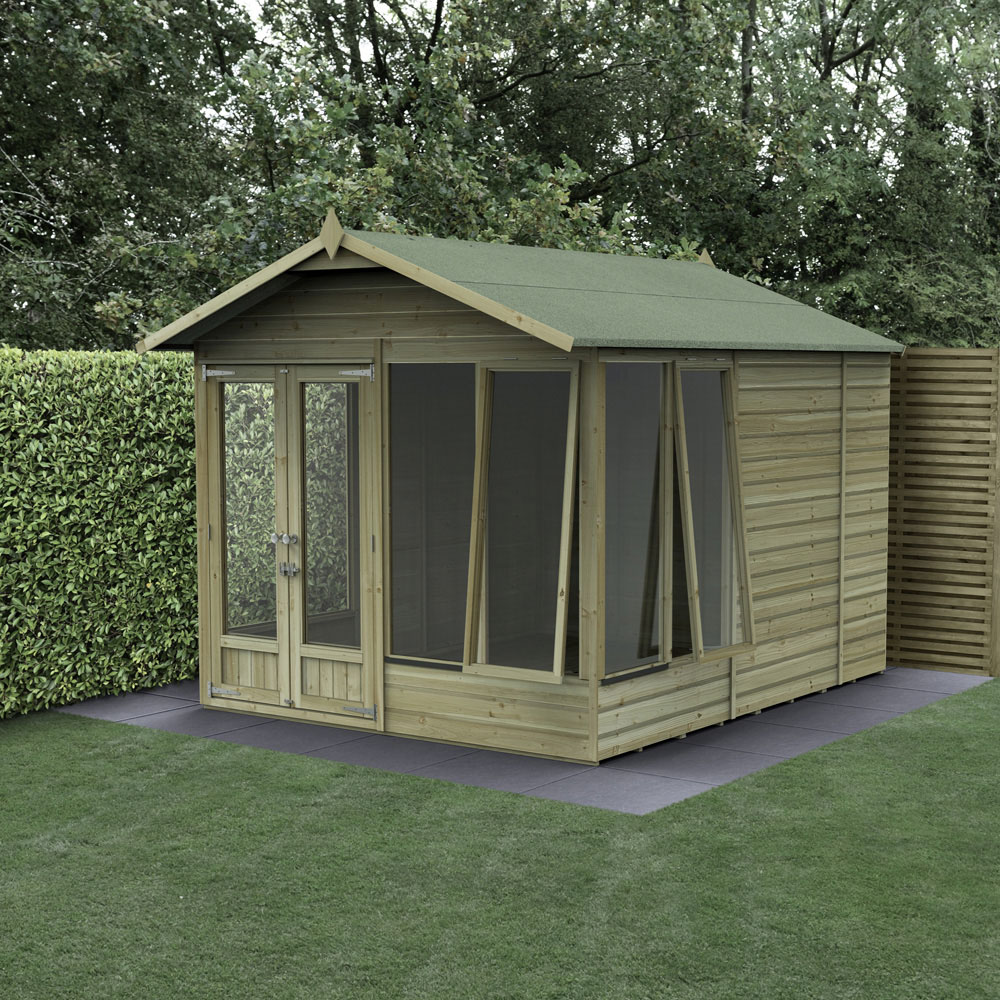 Forest Garden Beckwood 8 x 10ft 2 Opening Shiplap Apex Summerhouse Image 2