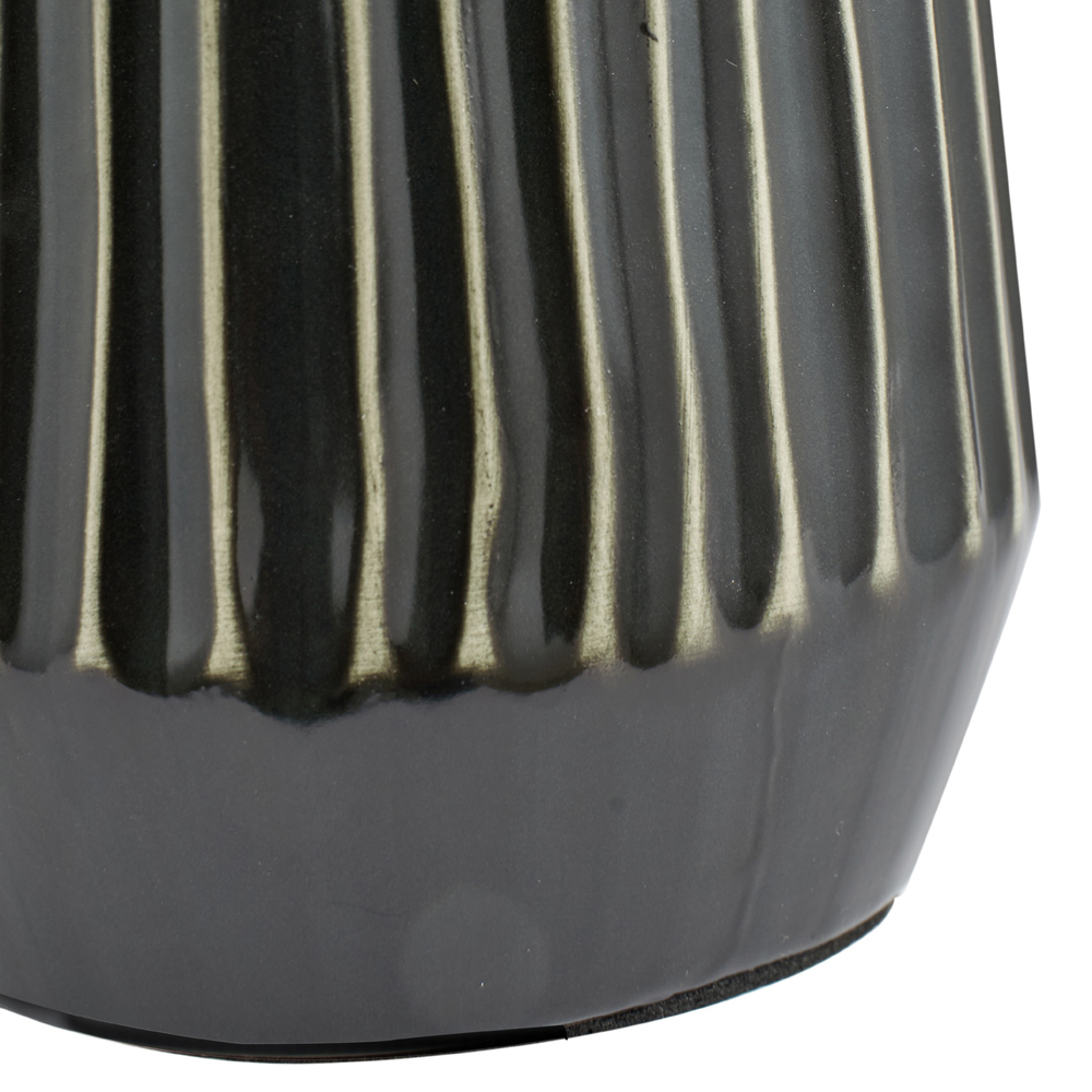 Pacific Lifestyle Artemis Black Textured and Brushed Silver Ceramic Tall Table Lamp Image 3