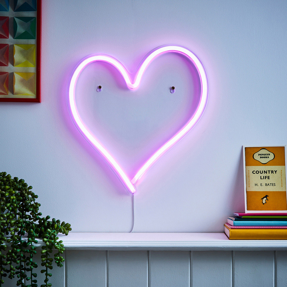 Glow Heart Pink Neon LED Wall Light Image 6