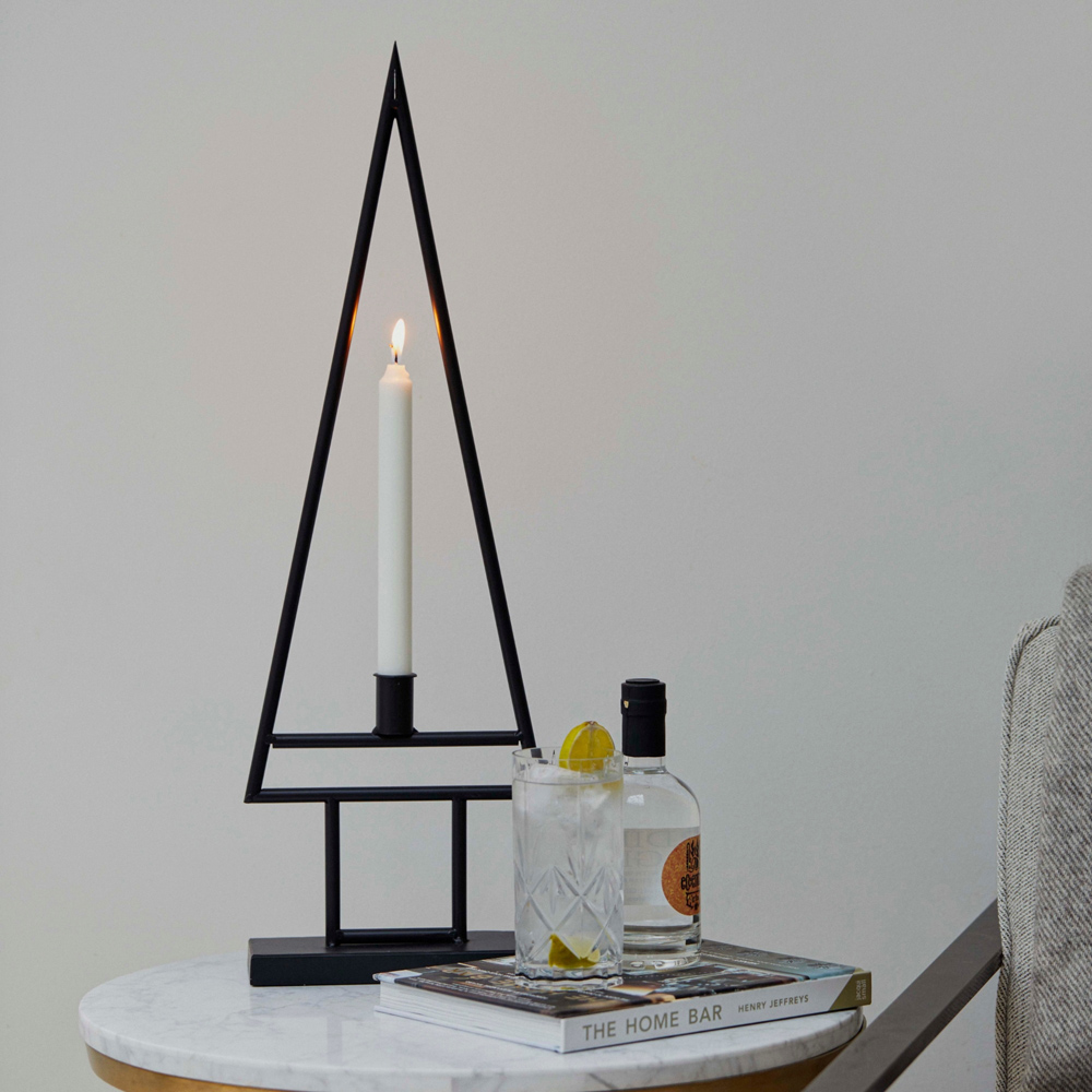 Ivyline Deco Black Table Top Tree-Shaped Candle Holder Image 2