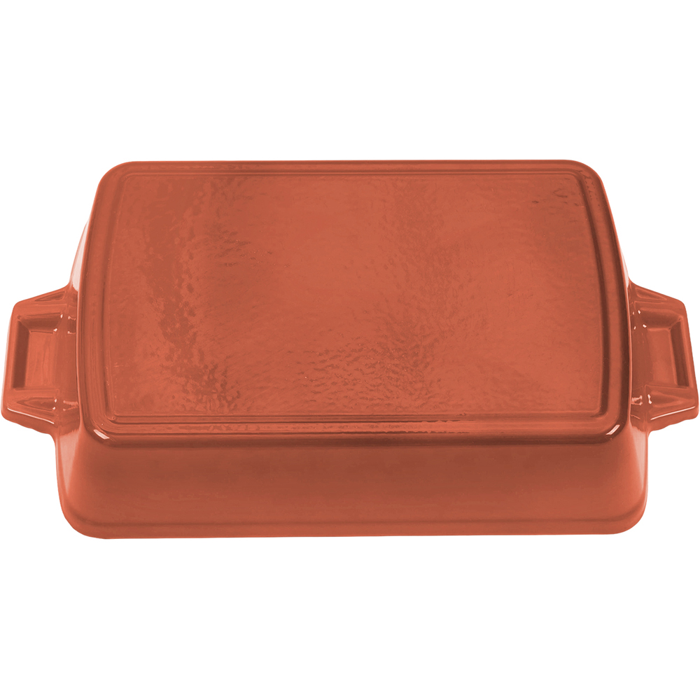Living and Home 3.7L Orange Enamelled Cast Iron Rectangular Baking Dish Image 3