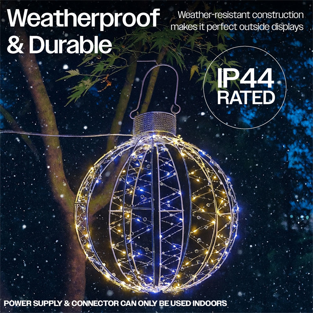 Xmas Haus 80 White and 80 Warm White Micro LED Ball Light 40cm Image 4