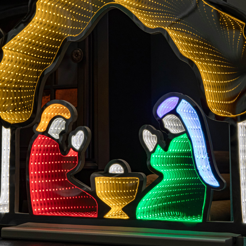 Samuel Alexander Multicolour LED Light Up Nativity Scene Infinity Christmas Decoration 65cm Image 4