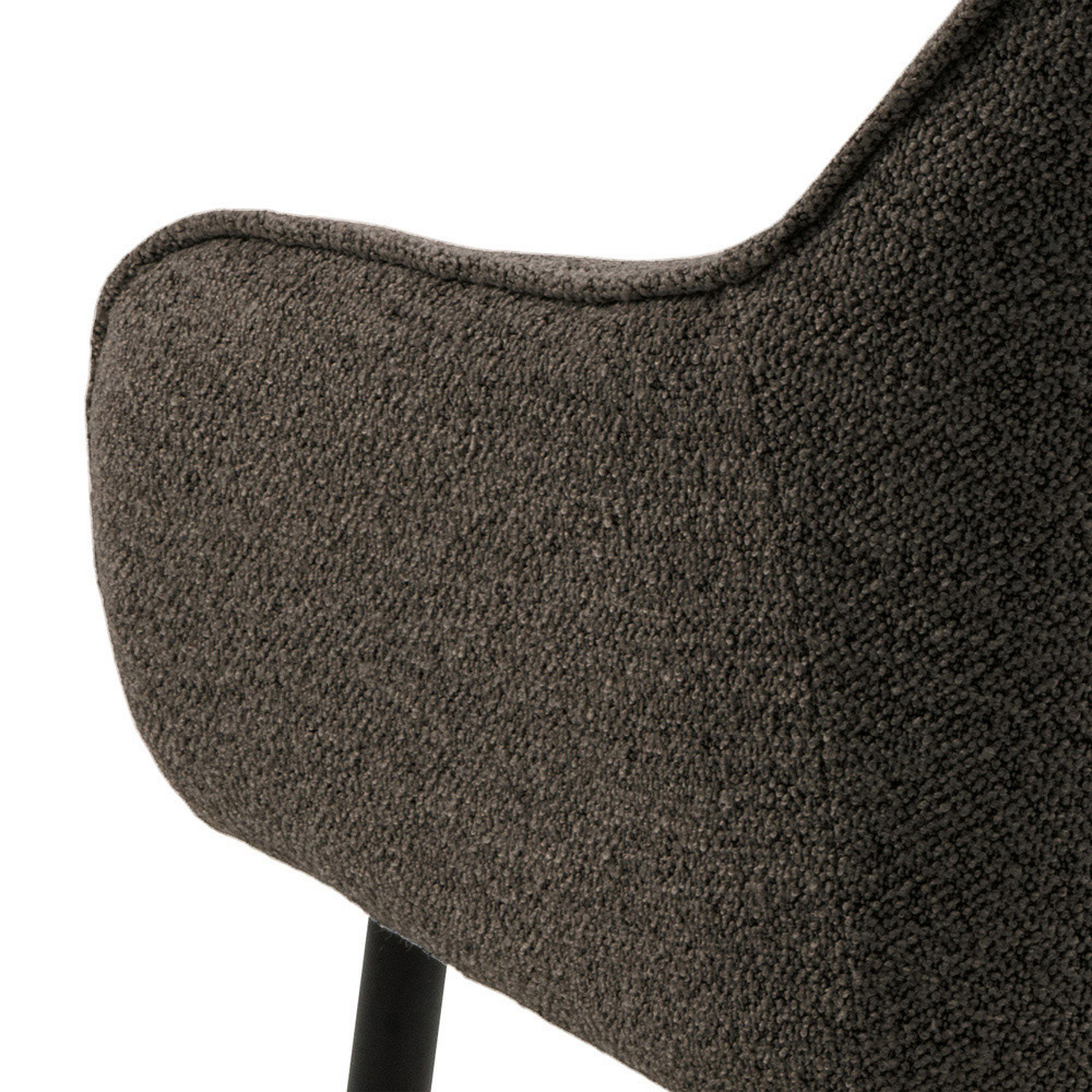 Florence Brooke Set of 2 Taupe Dining Chair with Armrest Image 7