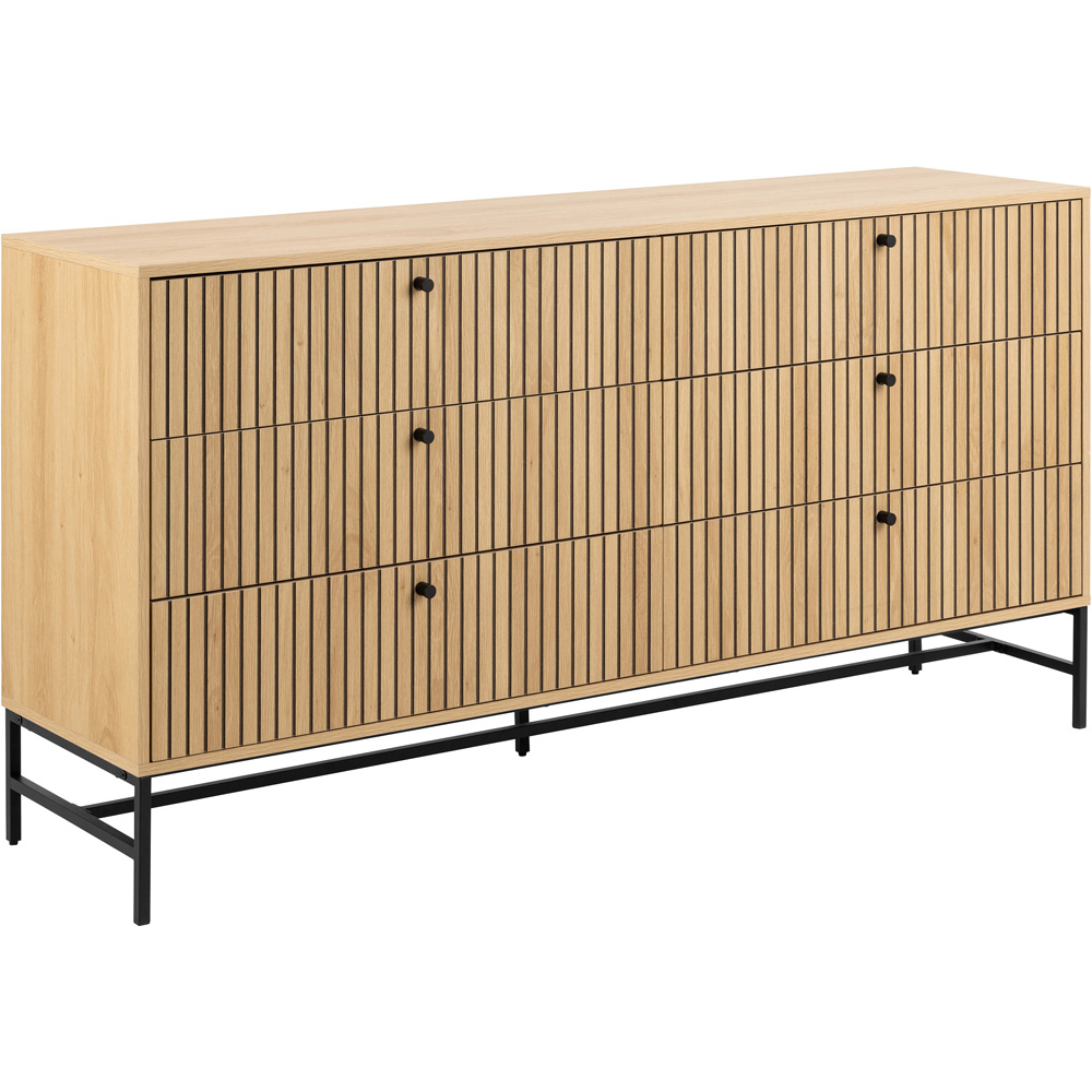 Florence Albany 6 Drawer Oak Wide Chest of Drawers Image 2