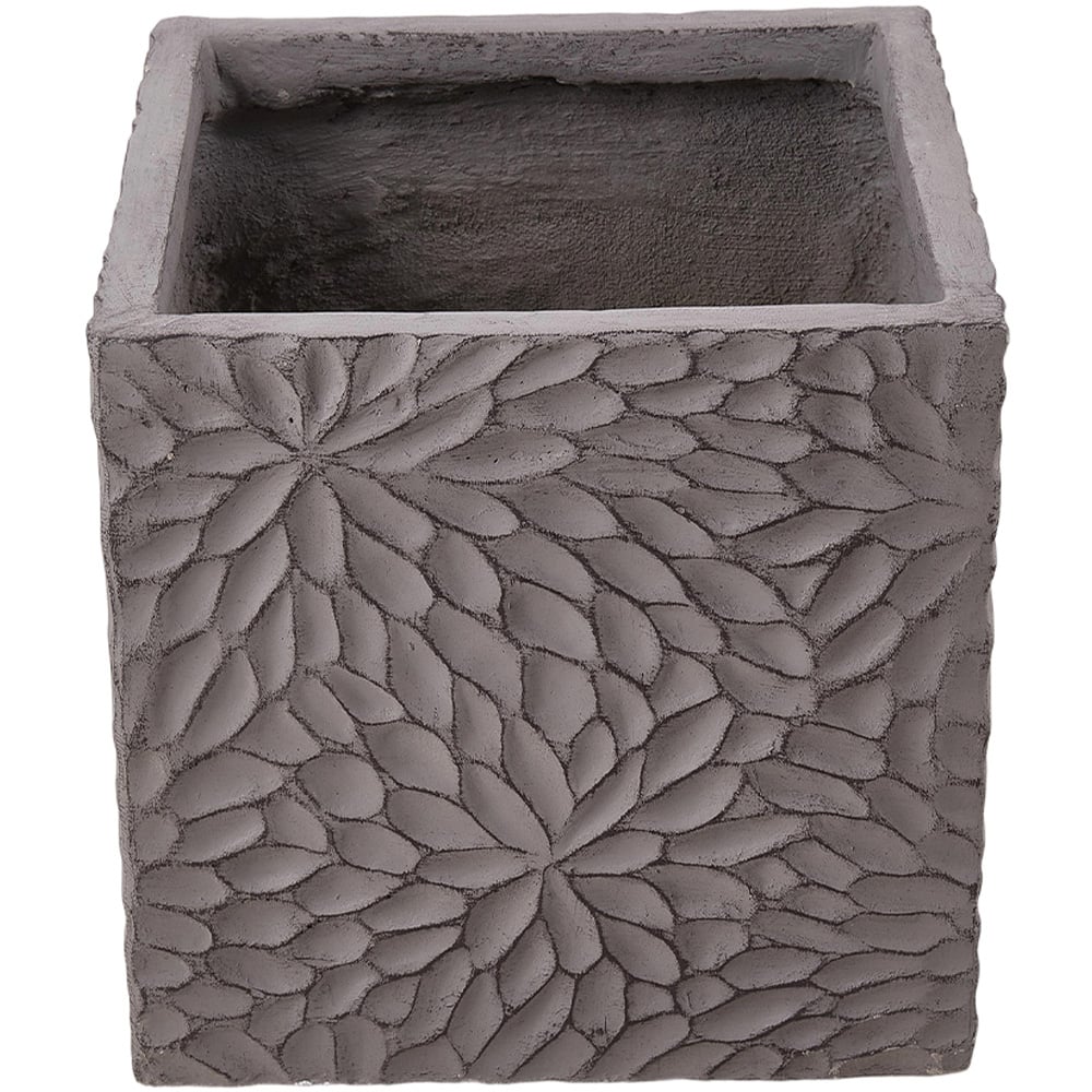 Living and Home Charcoal Grey Square Cement Planter with Drainage Holes 30.2 x 30.2cm Image 4