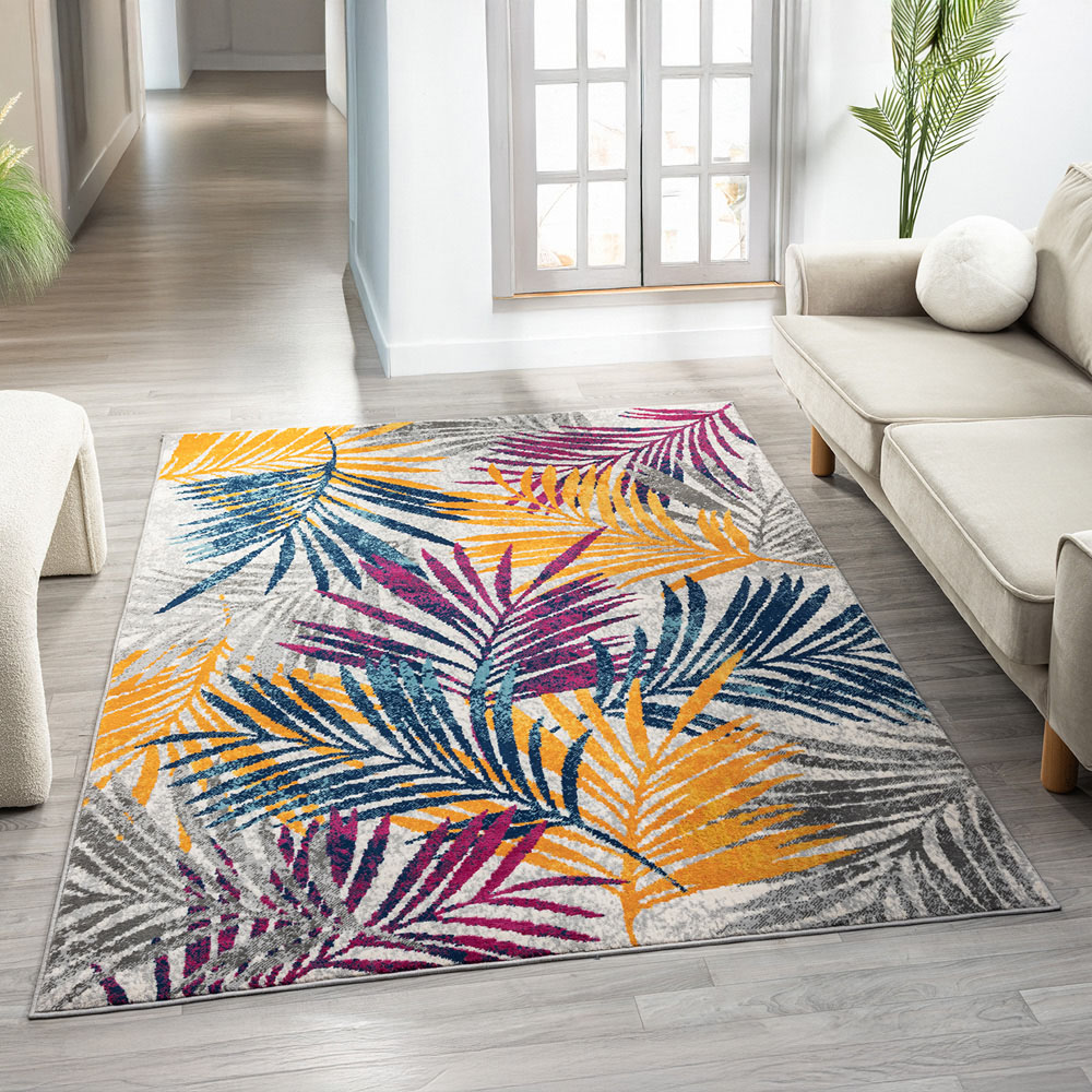 Desire Rugs San Marino Multicolour Leaf Rug 60 x 220cm Image 6