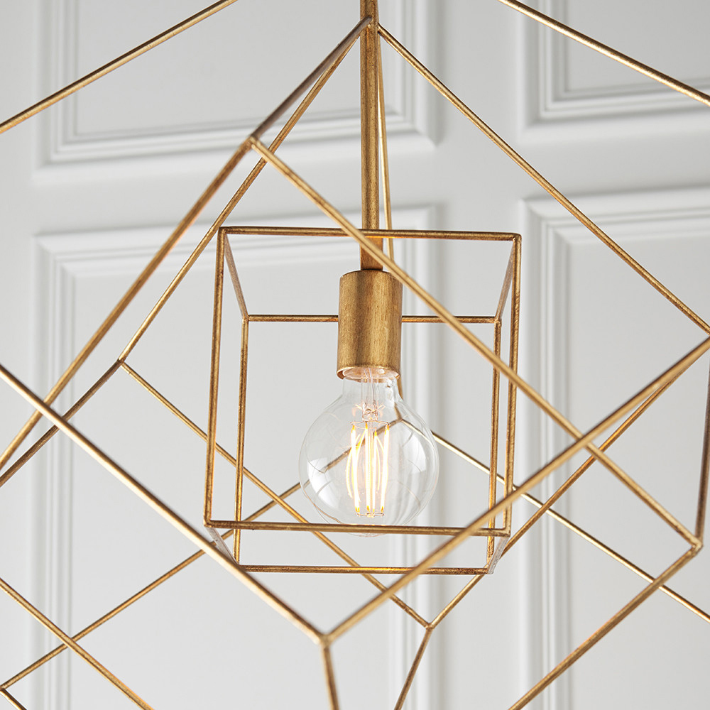 Merano Pescara Leaf Antique Gold Pendant Ceiling Light Image 5