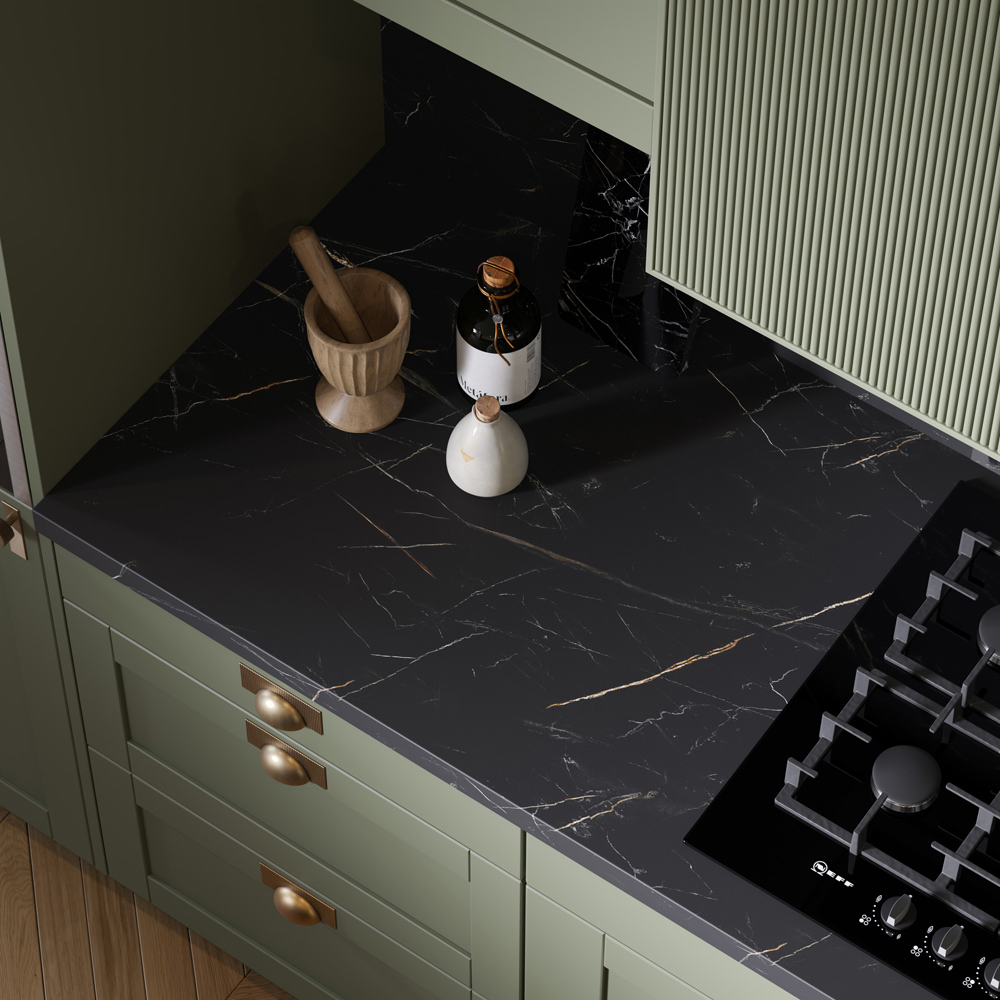 Omega Modern Laurent Marble Laminate Square Edge Kitchen Worktop 4100 x 620 x 38mm Image 4