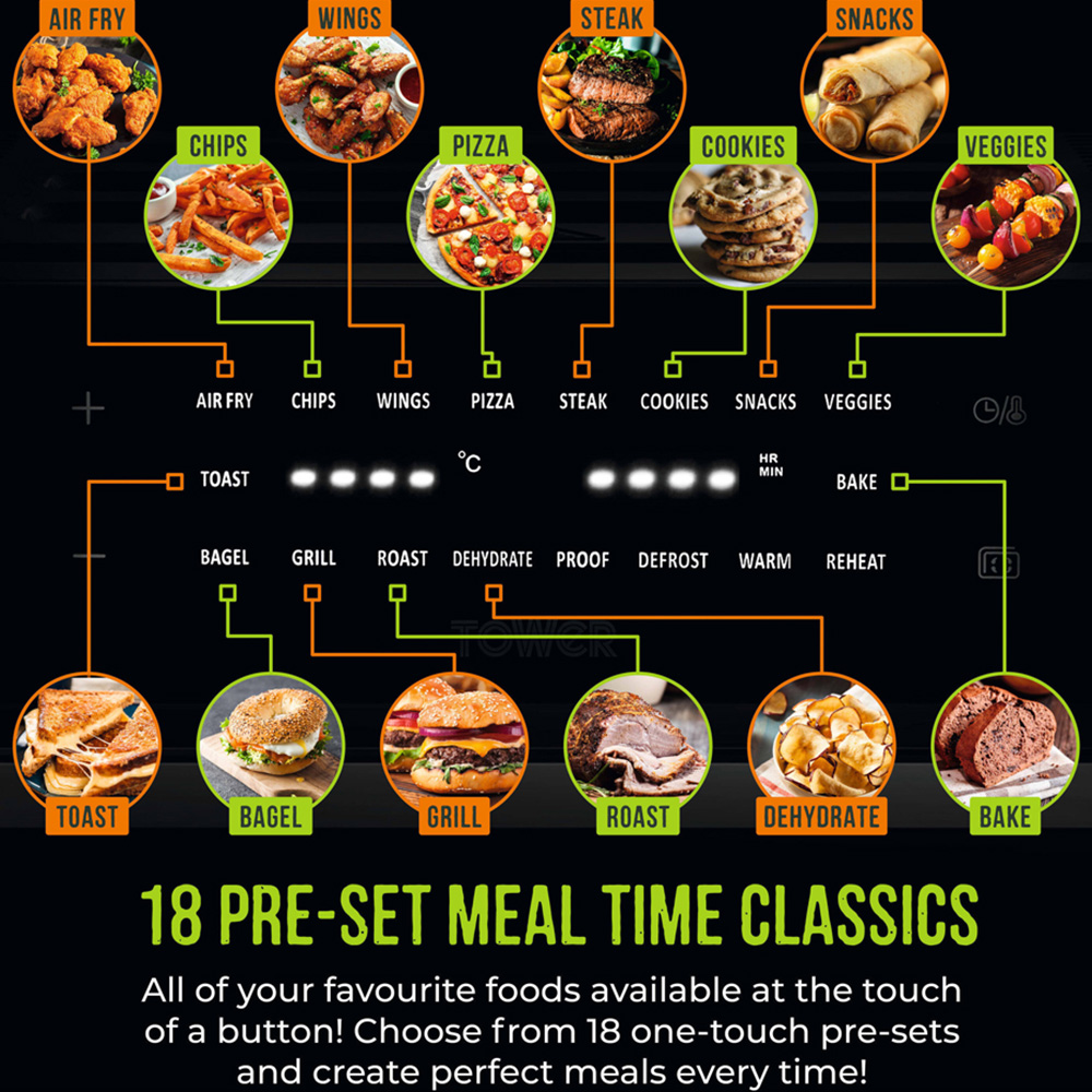 Tower Vortx T17122 Black Digital Air Fryer Oven 30L Image 7