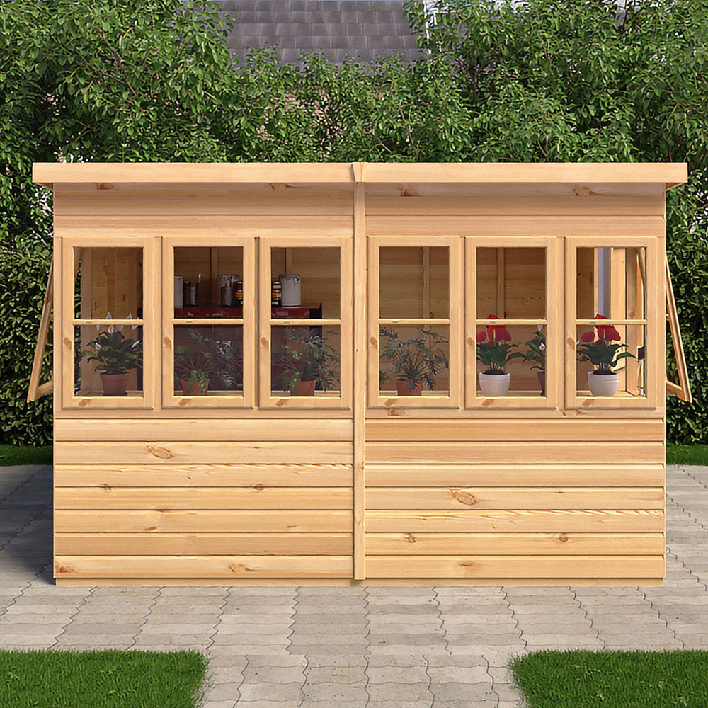 Shire 10 x 8ft Shiplap Style B Sun Pent Shed Image 5
