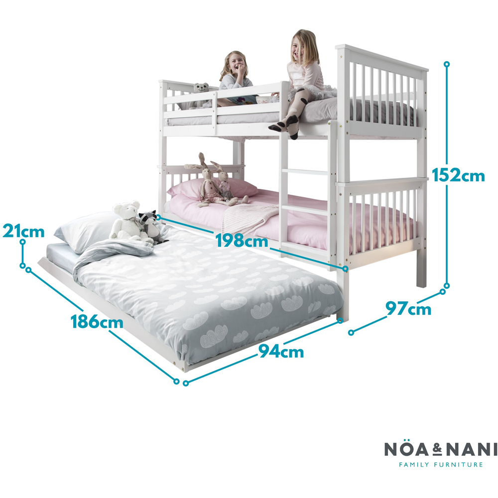 Noa and Nani Brighton White Bunk Bed with Matheus Trundle | Homebase