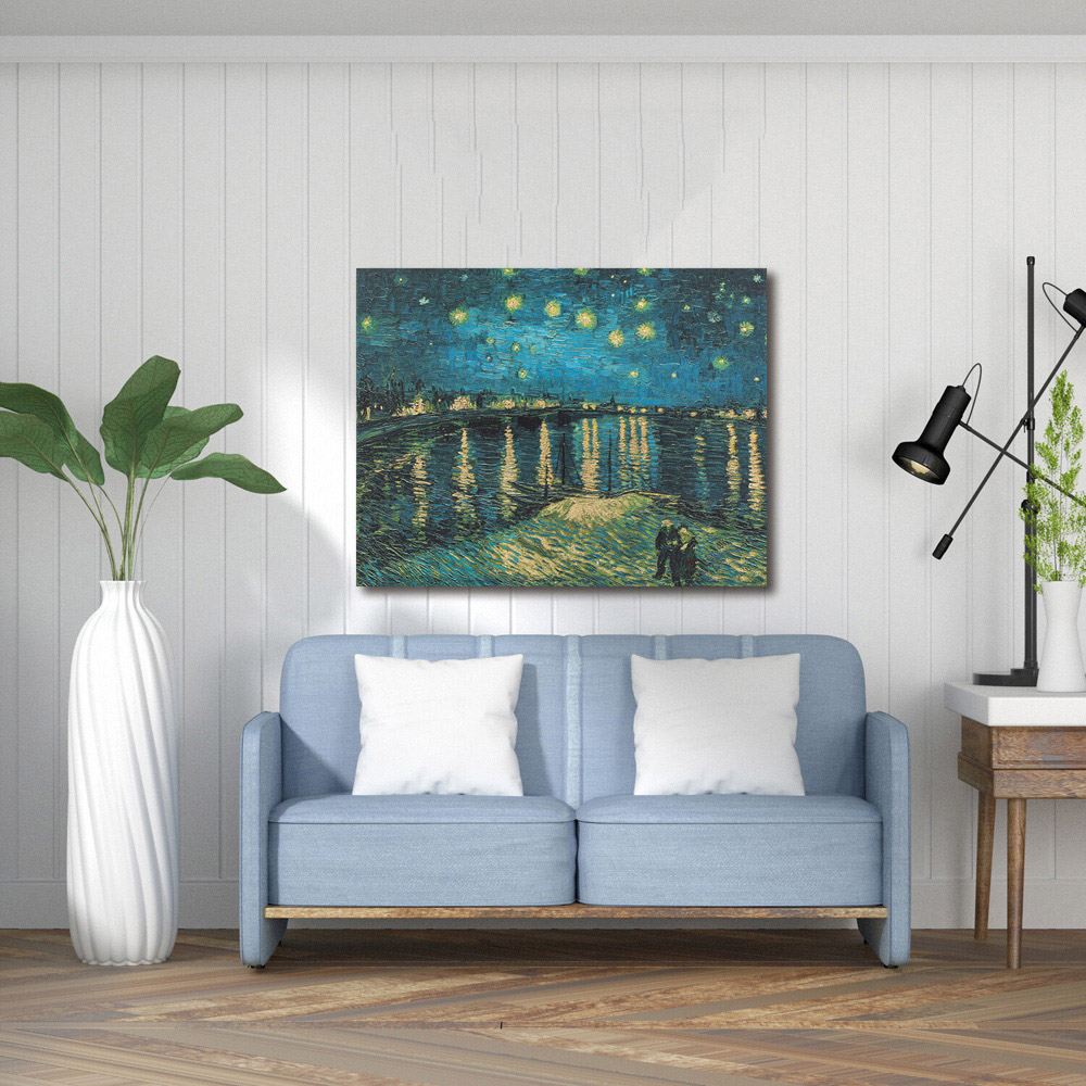 Gold Foiled Night Lights Canvas - Blue Image 2