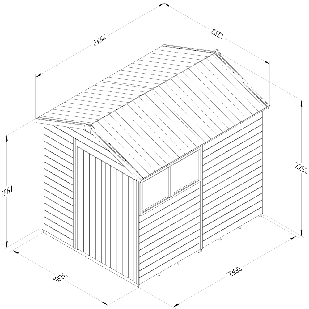 Forest Garden Timberdale 6 x 8ft 2 Opening Apex Shed Image 9