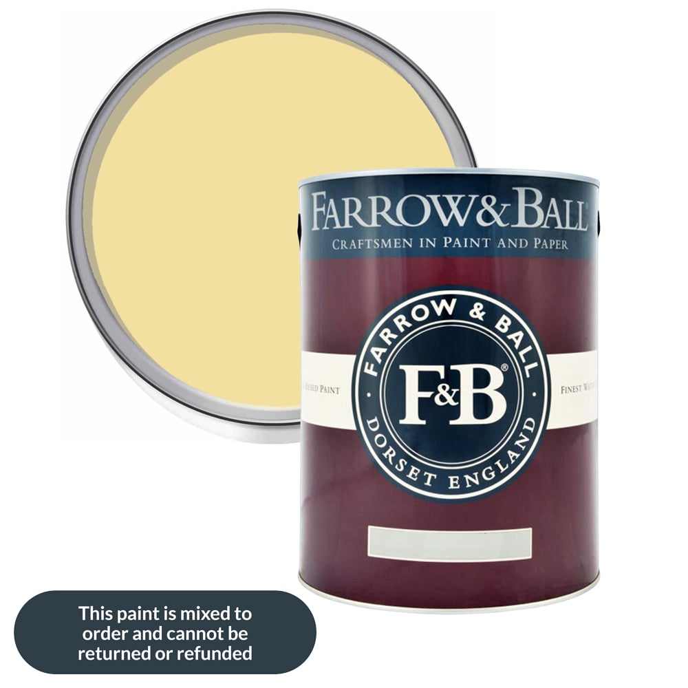 Farrow & Ball Interior Wood and Metal 233 Dayroom Yellow Flat Eggshell Paint 5L Image 1