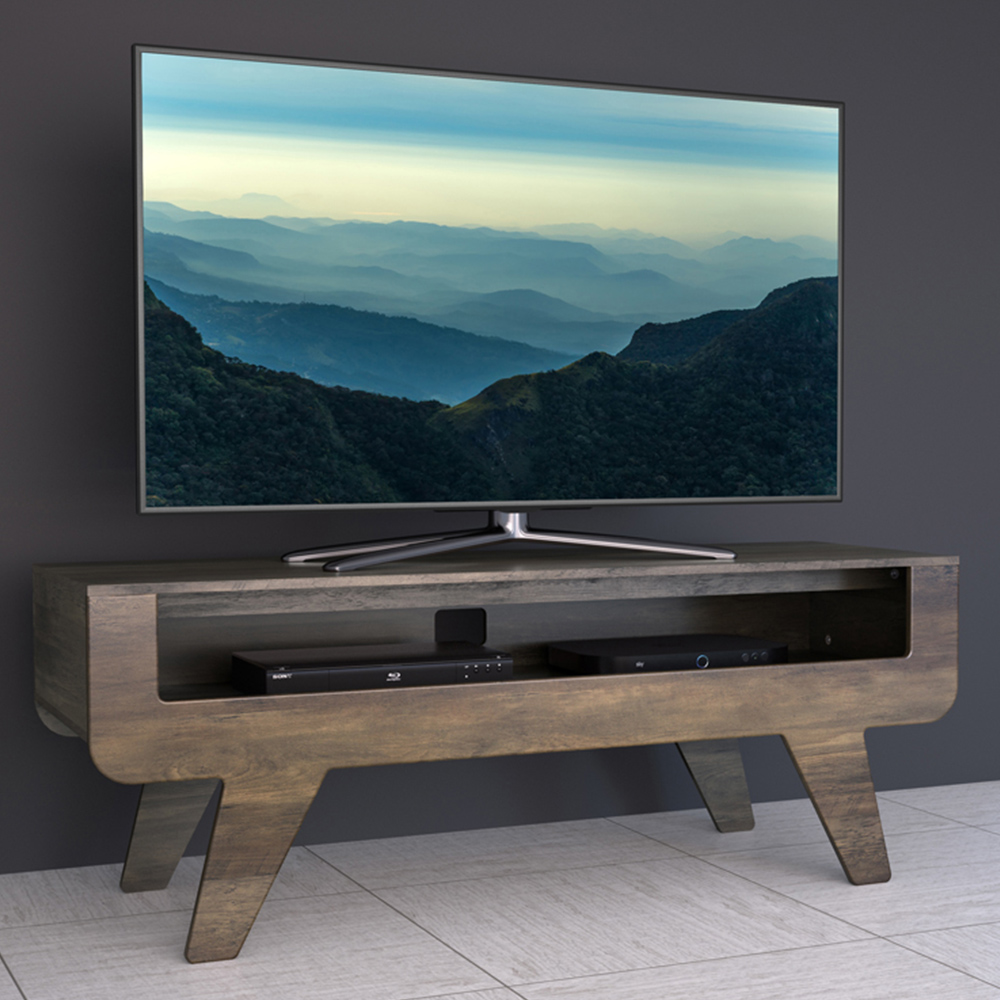 AVF Horton Dark Wood Tapered Leg TV Unit Image 1