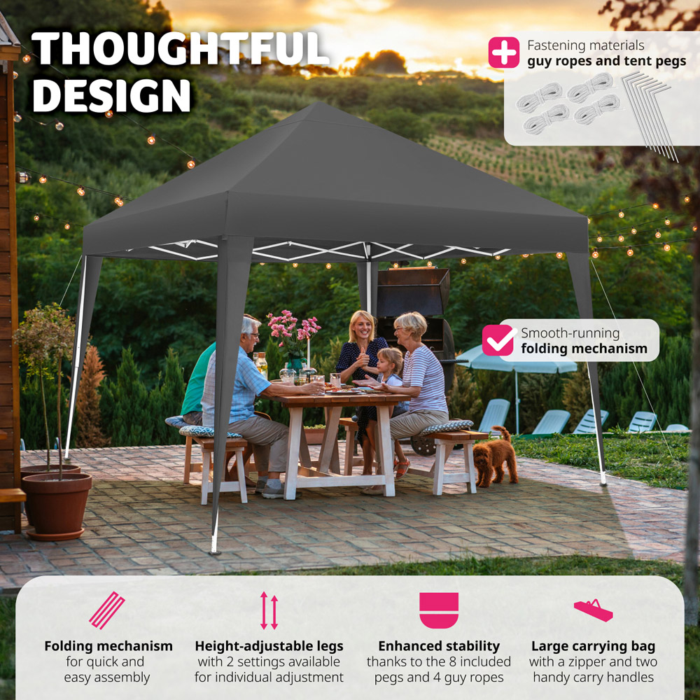 tectake Linosa 3 x 3m Grey Water and UV Resistant Gazebo Image 3