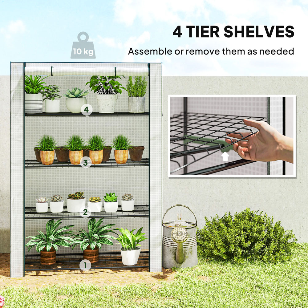 Outsunny White PE Cover 3.9 x 1.6ft Mini Greenhouse Image 8