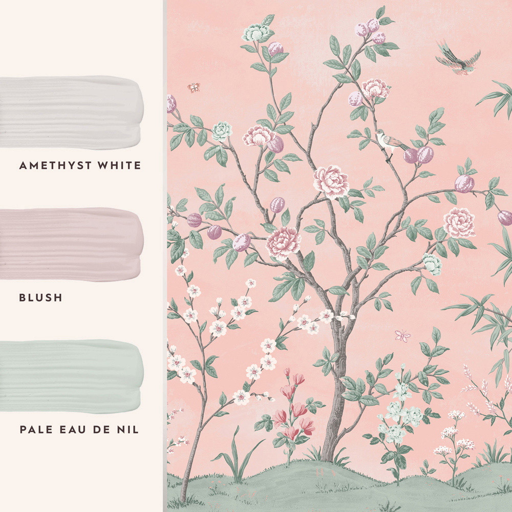 Laura Ashley Eglantine Pink Mural Image 2