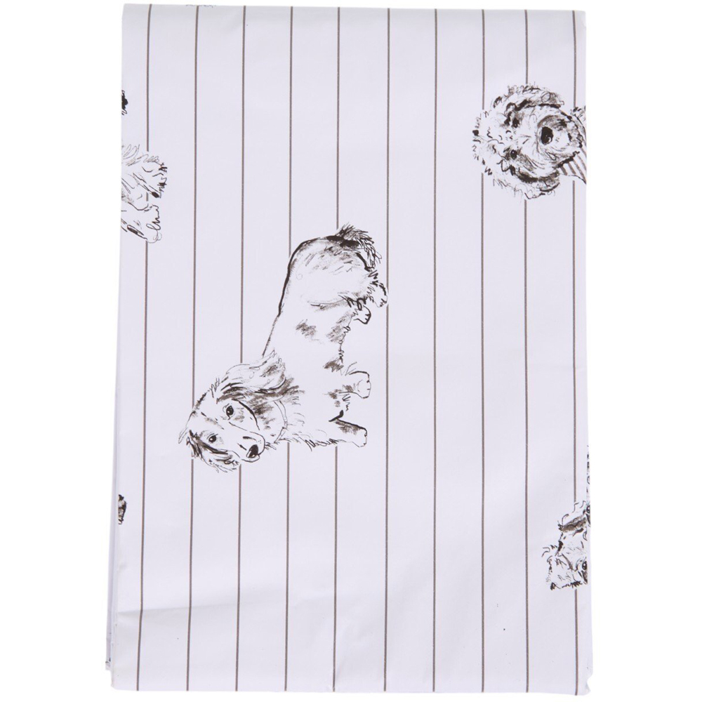 Waggy Tails Wipe Clean Tablecloth White and Black Image 2