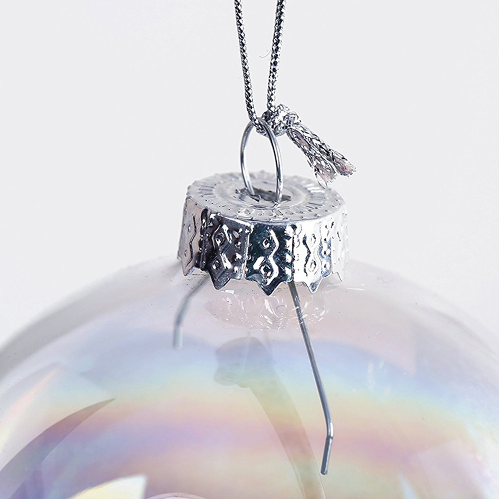 Living and Home Rainbow Glass Christmas Baubles 5 Pack Image 5