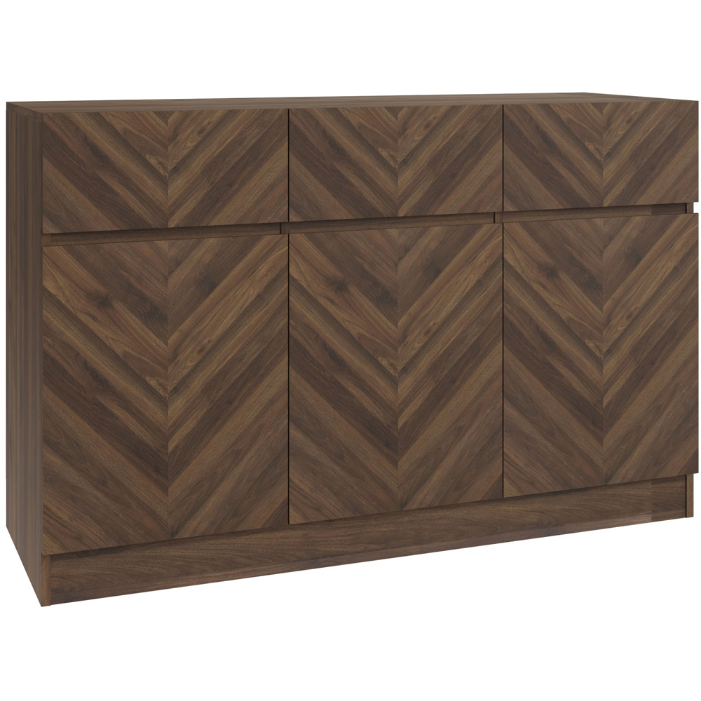 GFW Catania 3 Door 3 Drawer Royal Walnut Large Sideboard Image 2
