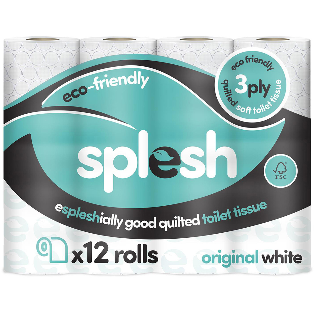 Splesh Quilted Luxury White Soft Toilet Tissue 36 Rolls 3 Ply Image 2