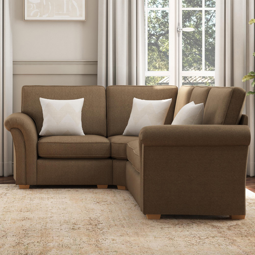 Castleacre 3 Seater Venice Nutmeg Right Hand Fixed Back Corner Sofa Image 5