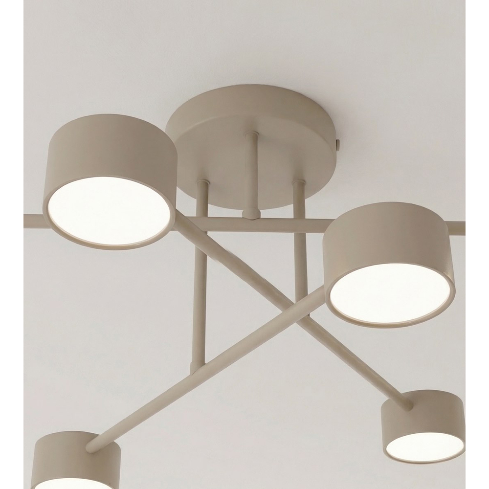 Emibig Halo 6 Light Sphere Shade Beige Cross Arm Design GX53 Ceiling Pendant Light Image 6