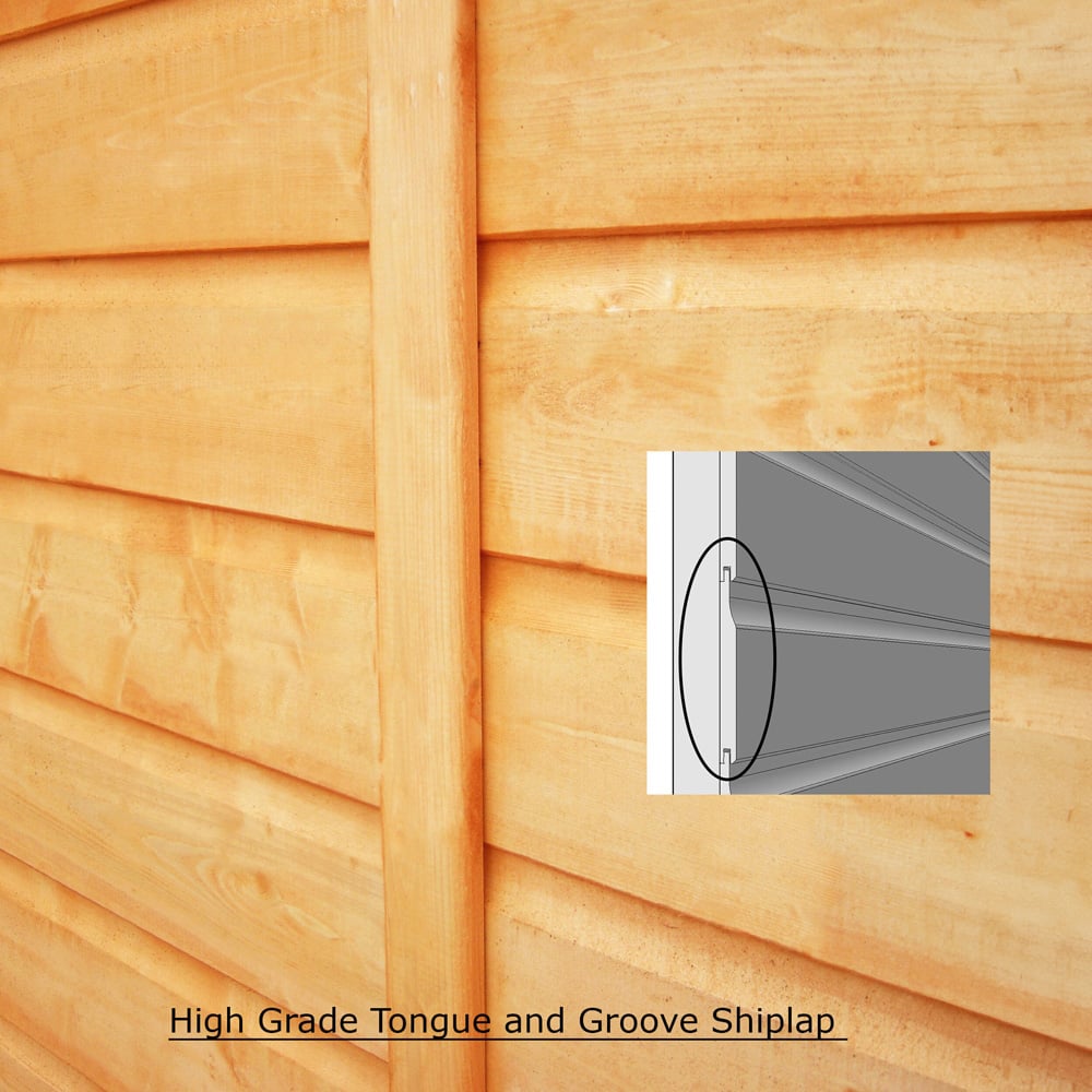 Shire 6 x 6ft Shiplap Style B Sun Pent Shed Image 7